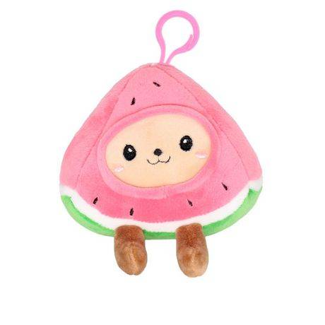 Way to celebrate 4 inch dress up fruit animal plush toys polyester material---multi colors (Color: Pink)