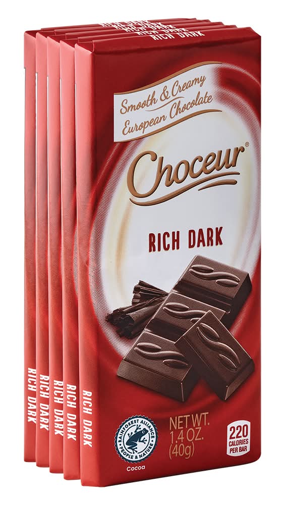 Choceur Mini Chocolate Bars, Rich Dark (5 x 1.4 oz)