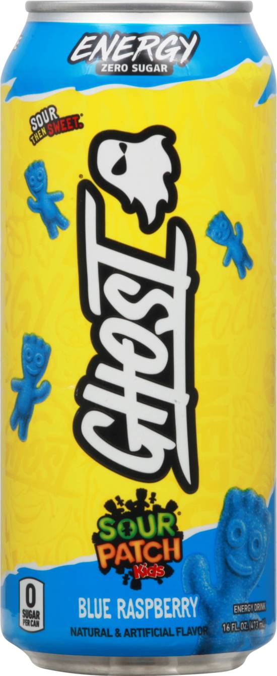 Ghost Zero Sugar Sour Patch Kids Blue Raspberry (16 fl oz)