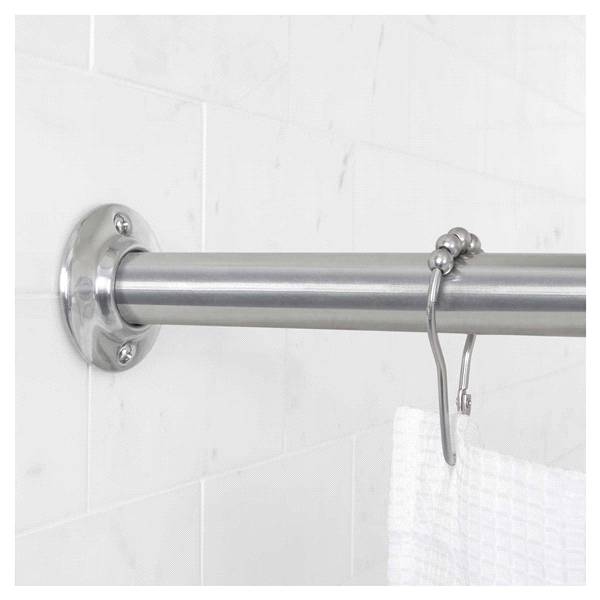 Zenna Home Adjustable Permanent Mount Shower Rod Chrome (48 to 72 inches)