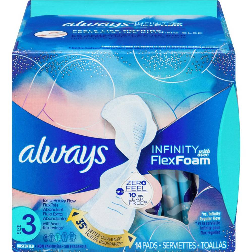 Always Infinity Size 3 Extra Heavy Flow Pads (100 g)