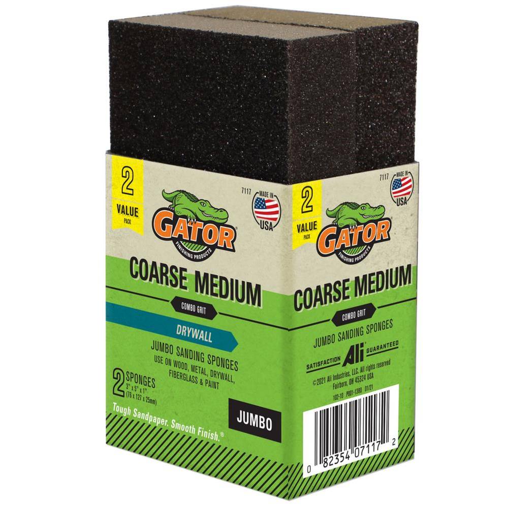 Gator Multi-grade Pack Grit Sanding Sponge 2.93-in x 1-in (2-Pack) | 7117