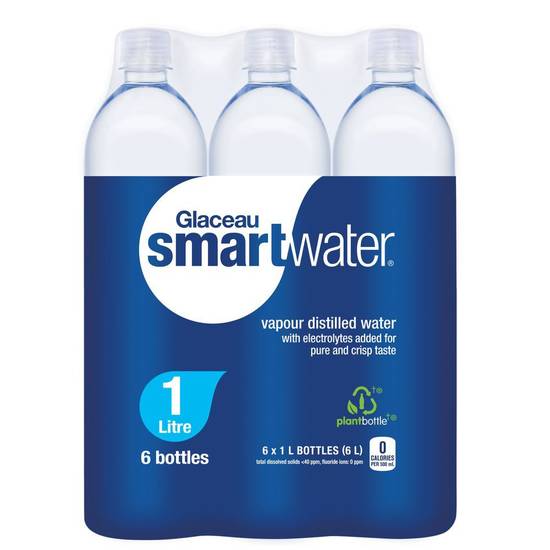 Glaceau Smartwater Water (6 ct, 1 L)