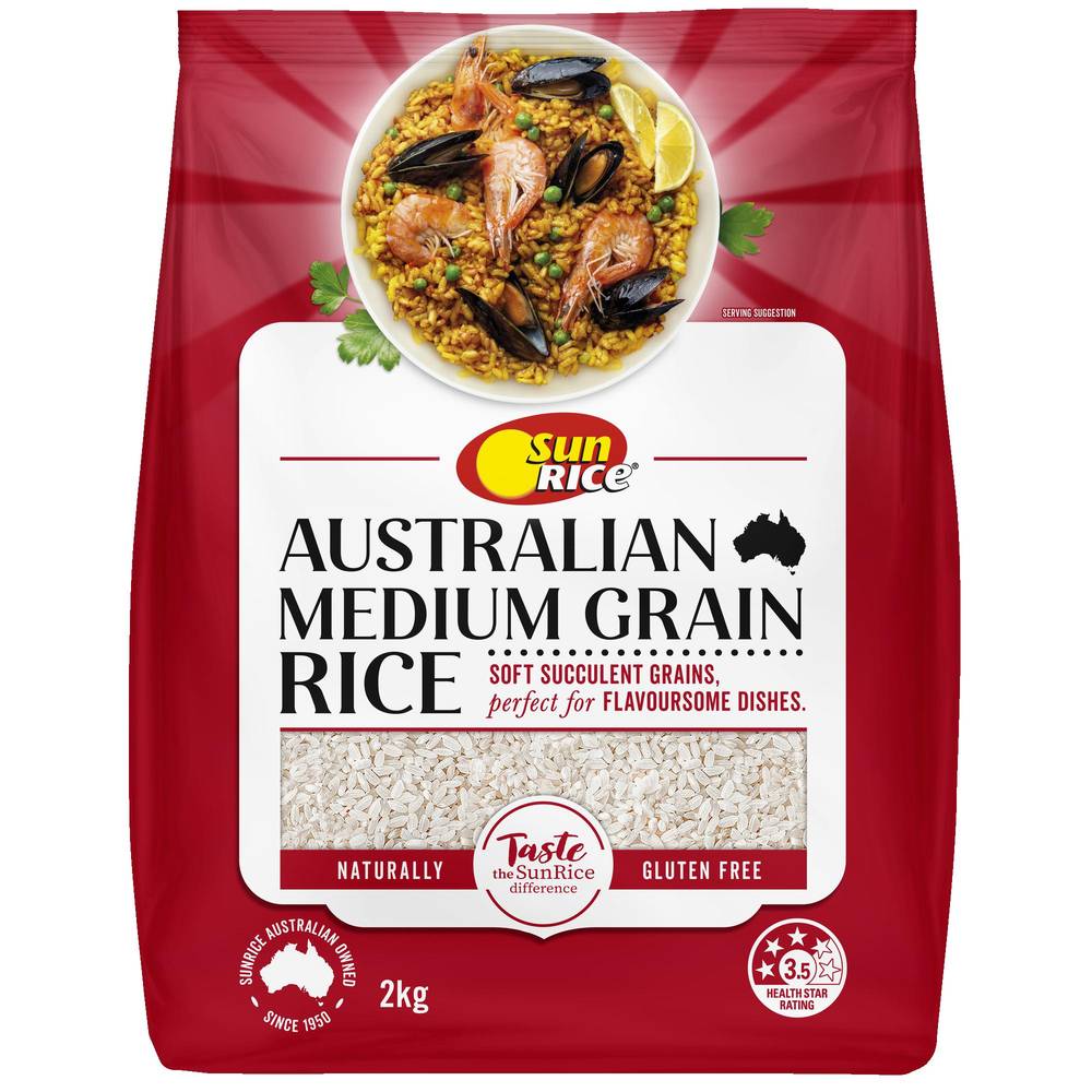 SunRice Australian Medium Grain Calrose Rice (2kg)