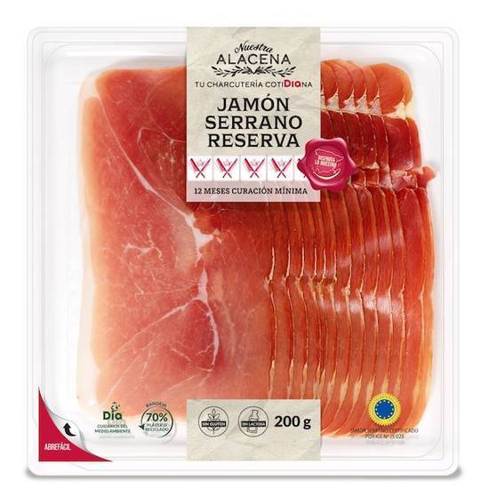 Jamón serrano reserva Nuestra Alacena bandeja 200 g