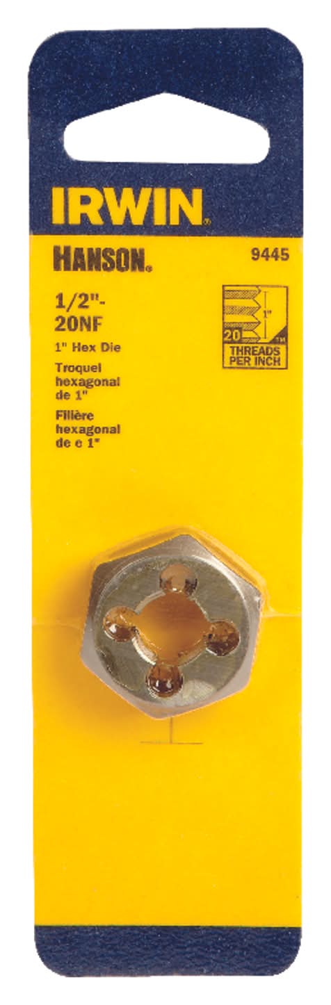 IRWIN Hanson High Carbon Steel Sae Hexagon Die 1/2 In. 1 Pc