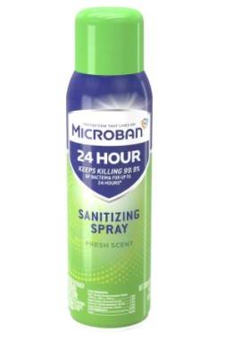 Microban - 24 Hr Sanitizing Spray, Fresh Scent, 15 oz (6 Units per Case)