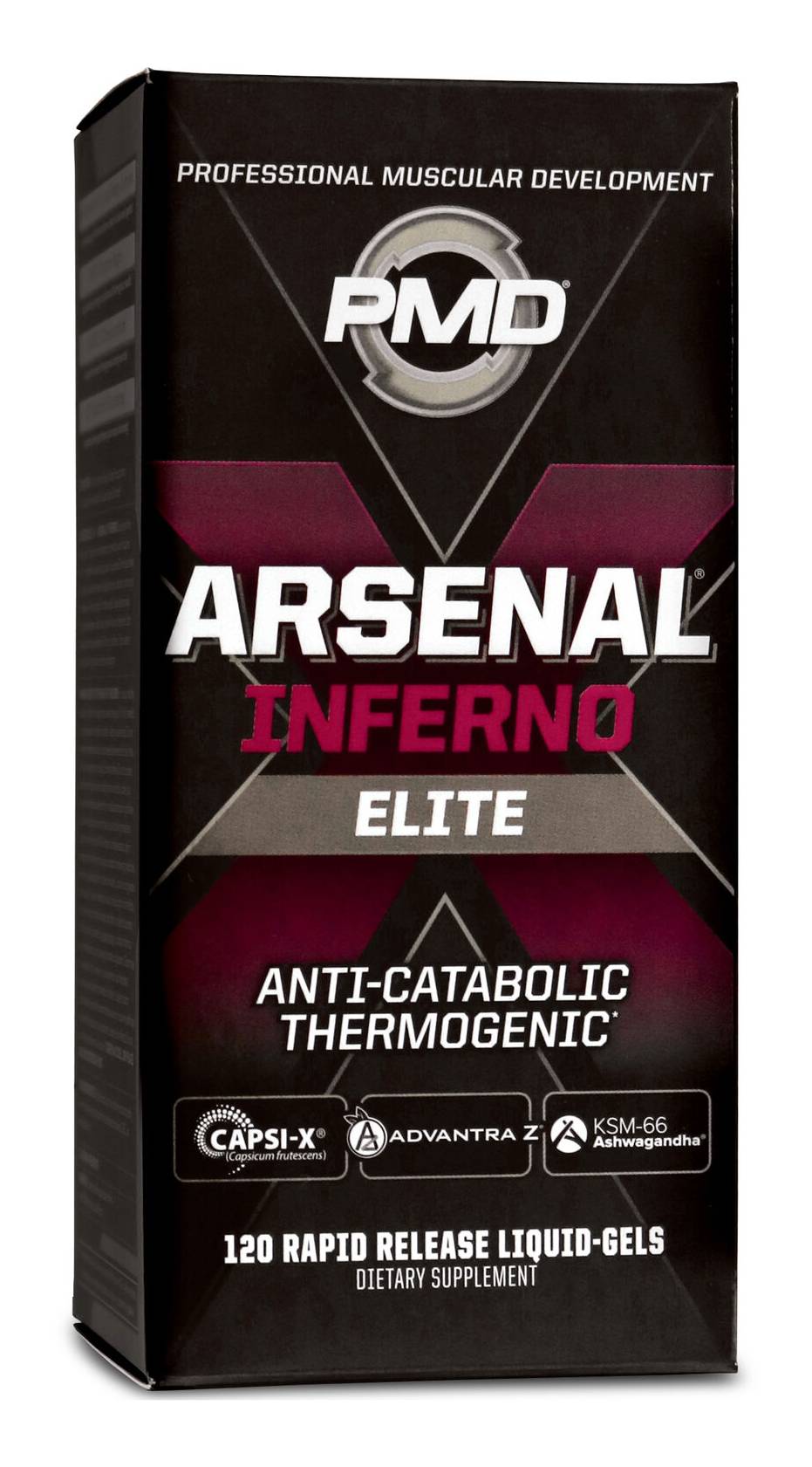 PMD Sports Arsenal X Inferno Anti-Catabolic Thermogenic Rapid Release Liquid Gels (120 ct)