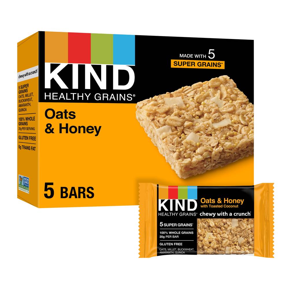 KIND Healthy Grains Oats & Honey With Toasted Coconut Granola Bars (6.2 oz, 5 ct)