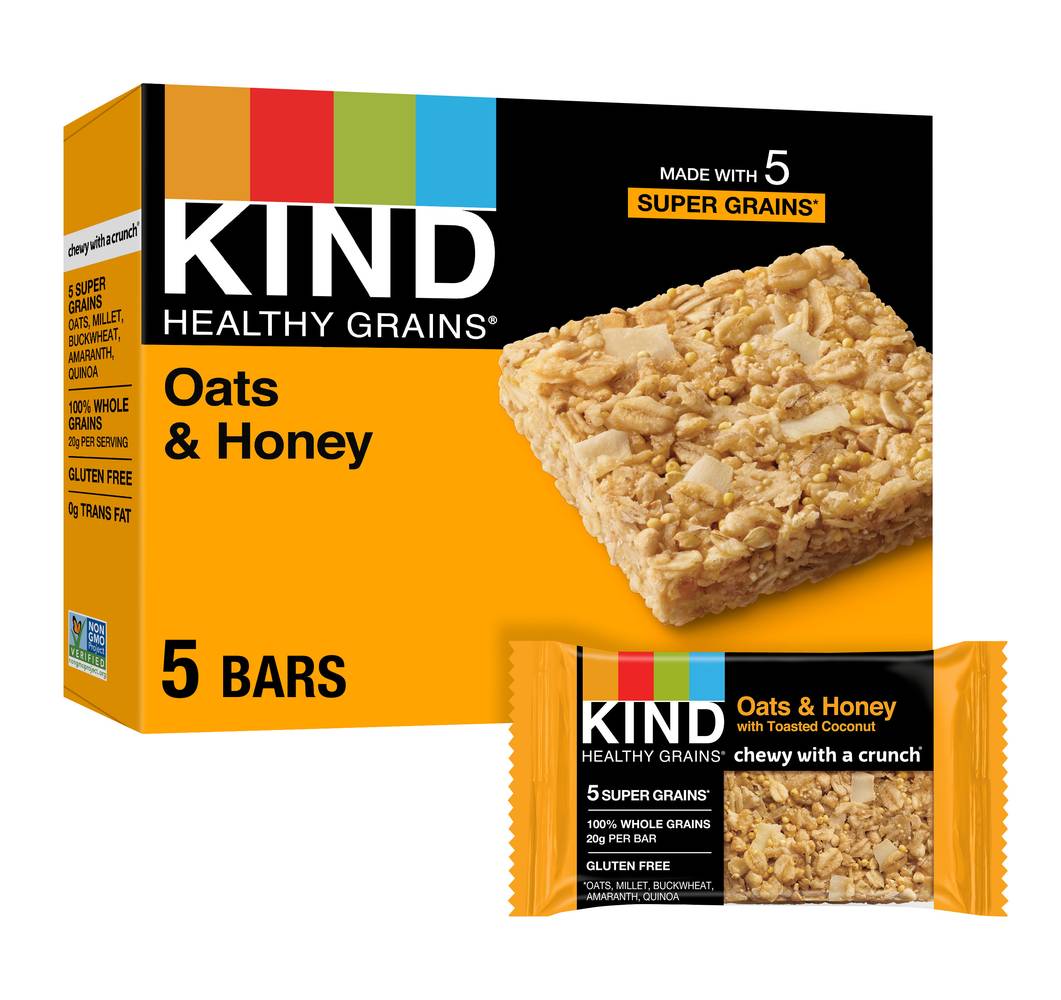 KIND Healthy Grains Oats & Honey With Toasted Coconut Granola Bars (6.2 oz, 5 ct)