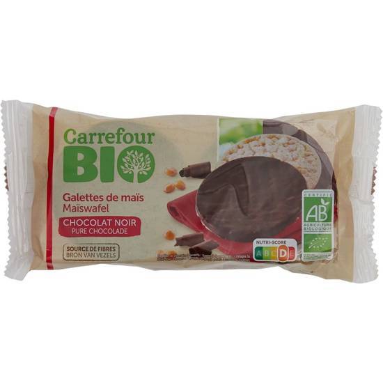 Carrefour Bio - Galettes de maïs (chocolat noir)