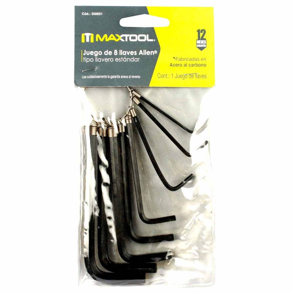 Maxtool juego de llaves allen (8 piezas)