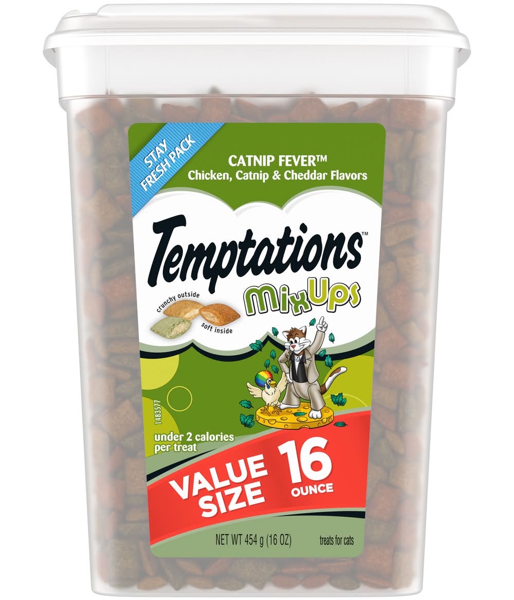 Temptations Mixups Crunchy & Soft Cat Treats, Chicken Catnip & Cheddar (16 oz)