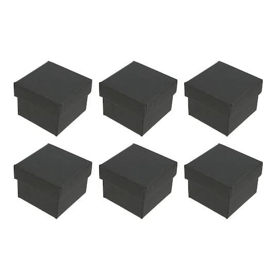 Bead Landing Ring Jewelry Boxes, Black (6 ct)