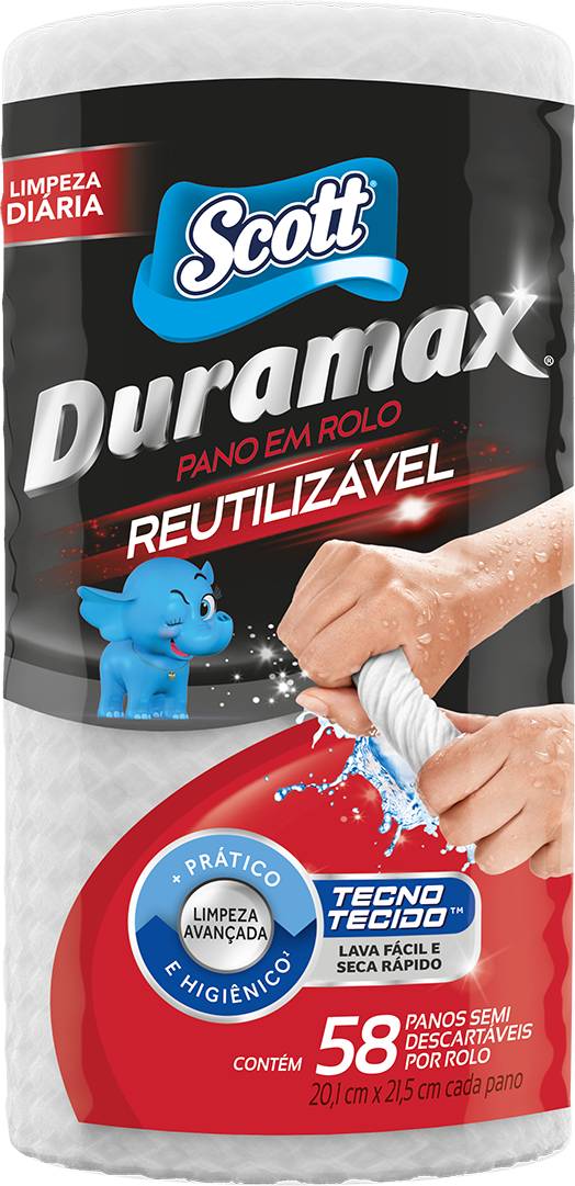 Scott Pano reutilizável descartável branco em rolo Duramax (58 unidades)