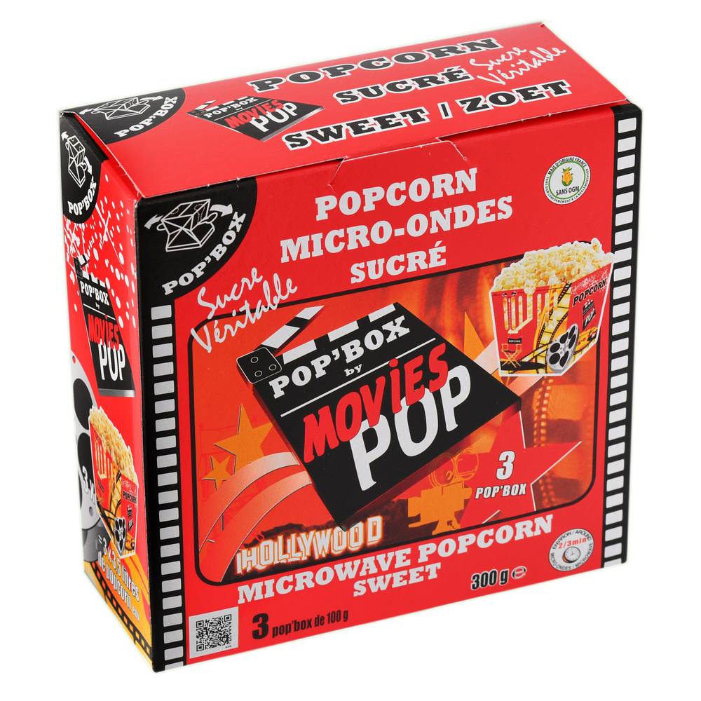 Movies Pop - Popcorn sucré micro ondes (300g)