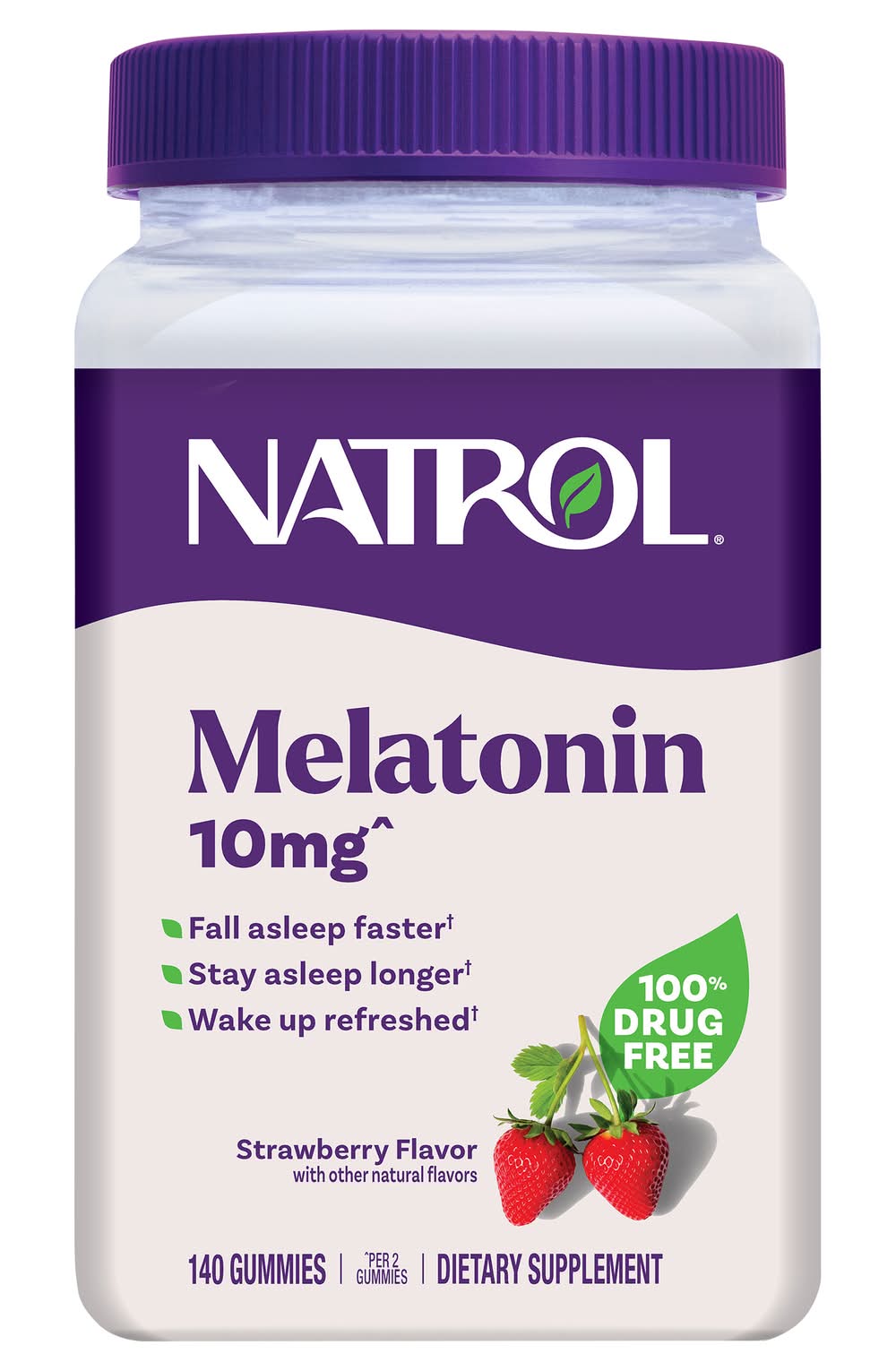 Natrol Melatonin Sleep Strawberry 10 mg Gummies (7.76 oz)
