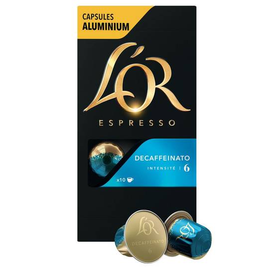 Capsules de café décaféiné L'or espresso x10