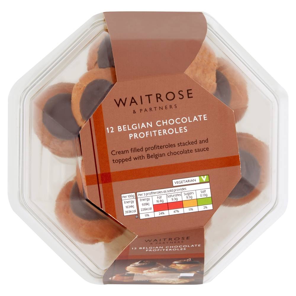 Waitrose & Partners Belgian Chocolate Profiteroles (12 pack)