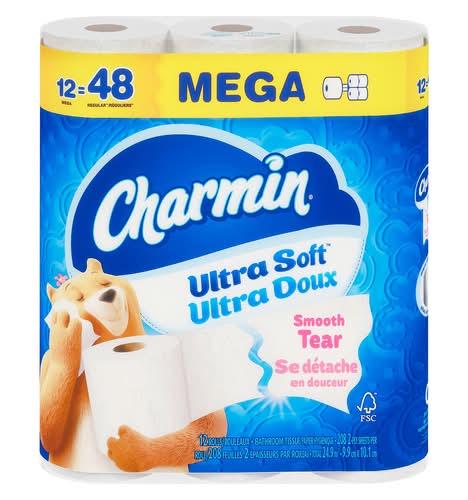 Charmin Ultra Soft Toilet Paper Mega Rolls, 9.9x10.1 cm (12 ct)