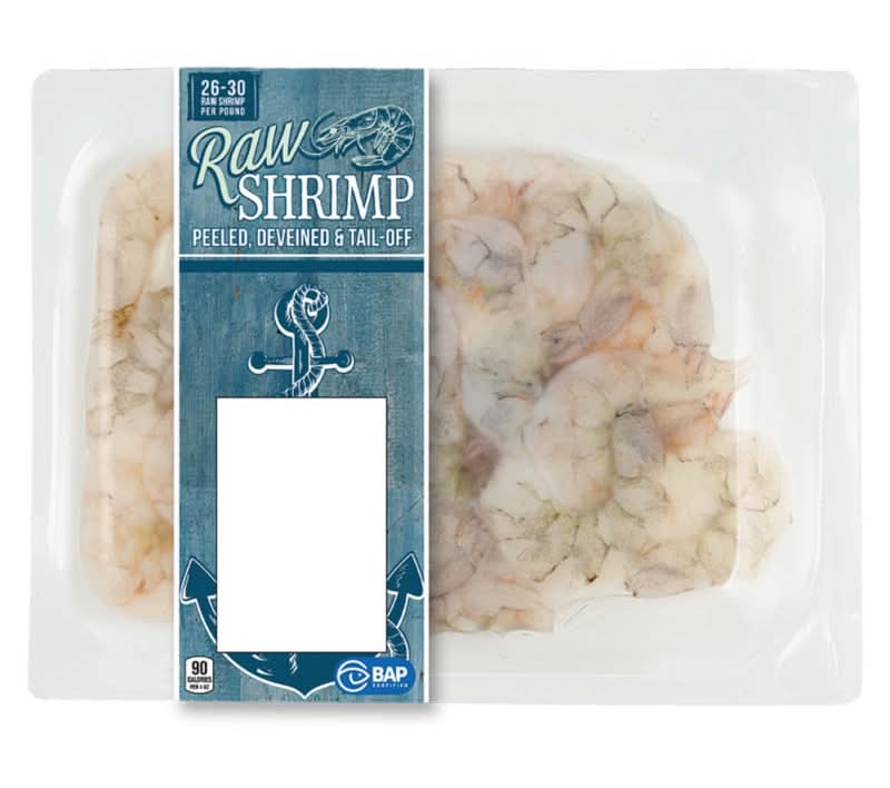 Peeled, Deveined & Tail-Off Raw Shrimp