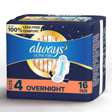 Always Ultra Thin Overnight Pads With Wings Size 4 (16 units)