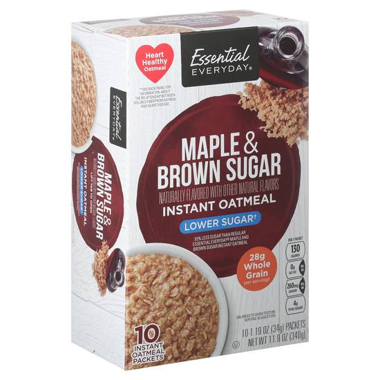 Essential Everyday Maple & Brown Sugar Instant Oatmeal (10 ct, 1.2 oz)