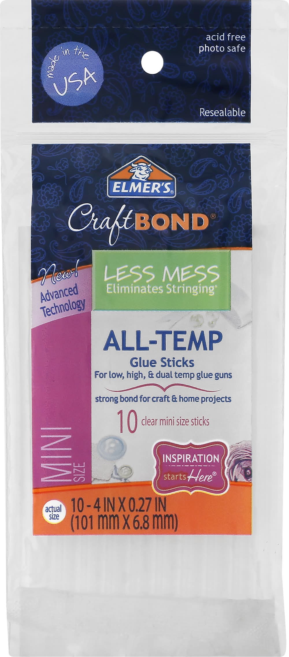 Elmer's Craft Bond Mini Size Clear All-Temp Glue Sticks