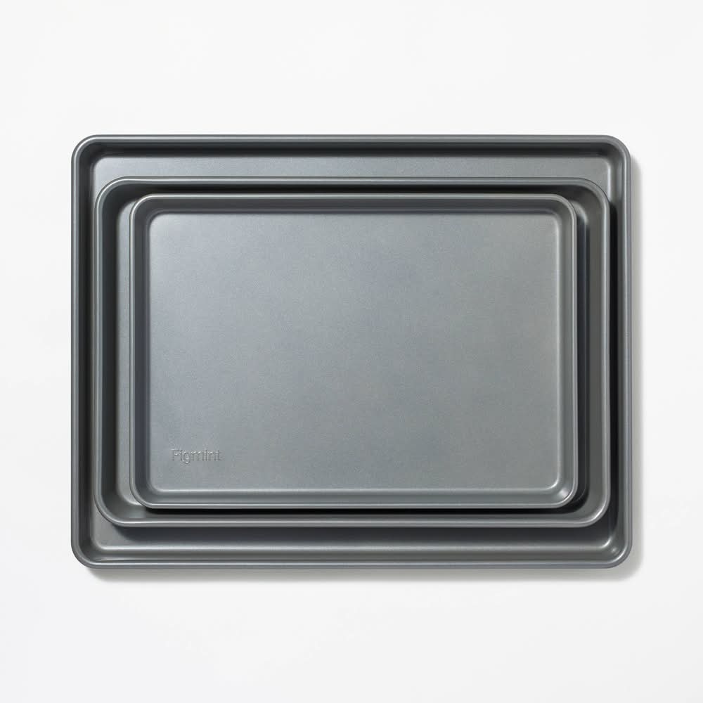 Figmint Nonstick Baking Sheet Set, S/M/L, Gray (3 ct)