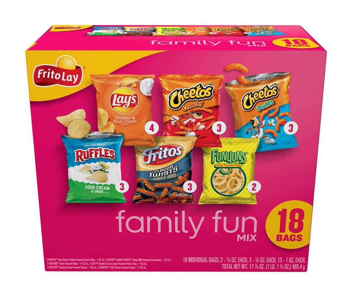Frito Lay Family Fun Mix Variety Pack 18 Ct