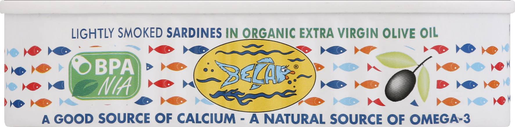 Bela Lightly Smoked Sardines in Organic Extra Virgin Olive Oil (4.25 oz)