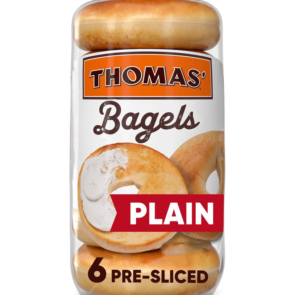 Thomas' Pre-Sliced Plain Bagels (1.25 lbs, 6 ct)