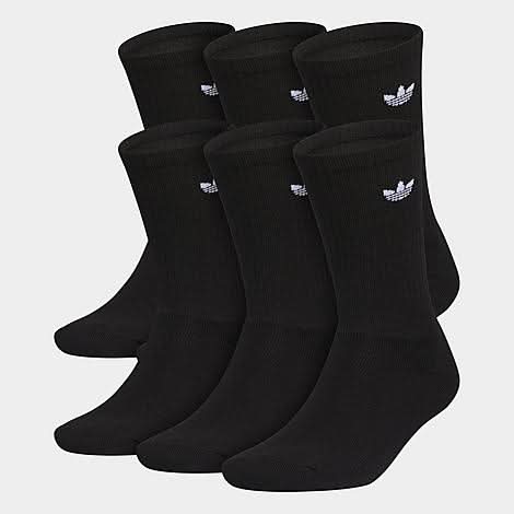 Women'S Adidas Originals Trefoil Cushion Crew Socks (6-Pack) (Medium)