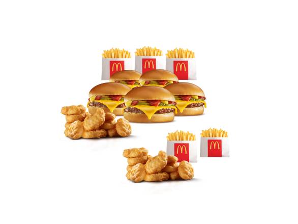 5 Hamburguesas con Queso, McNuggets® 20 pz y 5 McPapas® Pequeñas