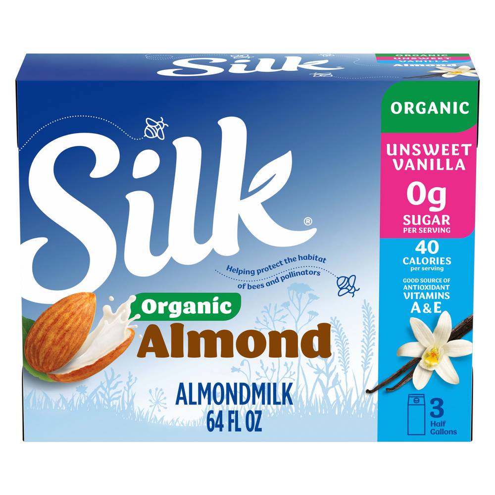 Silk Almond Milk, Unsweet Vanilla (3 x 0.5 fl oz)