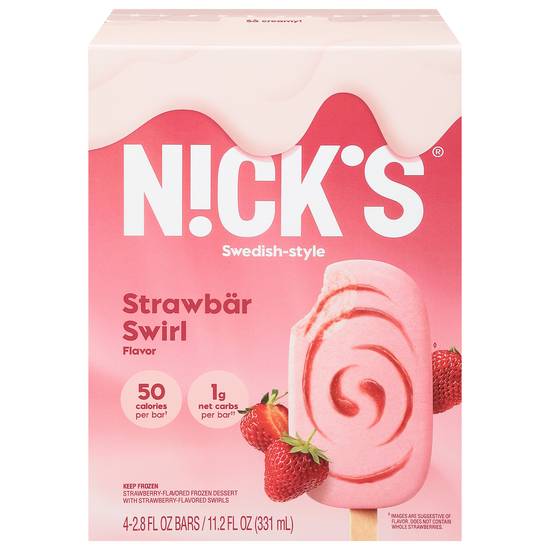 N!Ck's Swedish-Style Strawberry Swirl Frozen Dessert