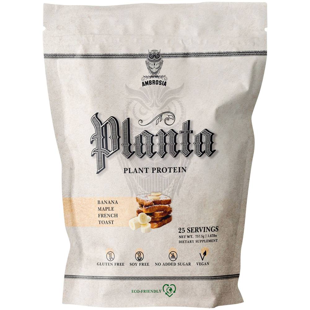 Ambrosia Planta Plant Protein Powder (1.67 lb) (banana-maple-french toast)