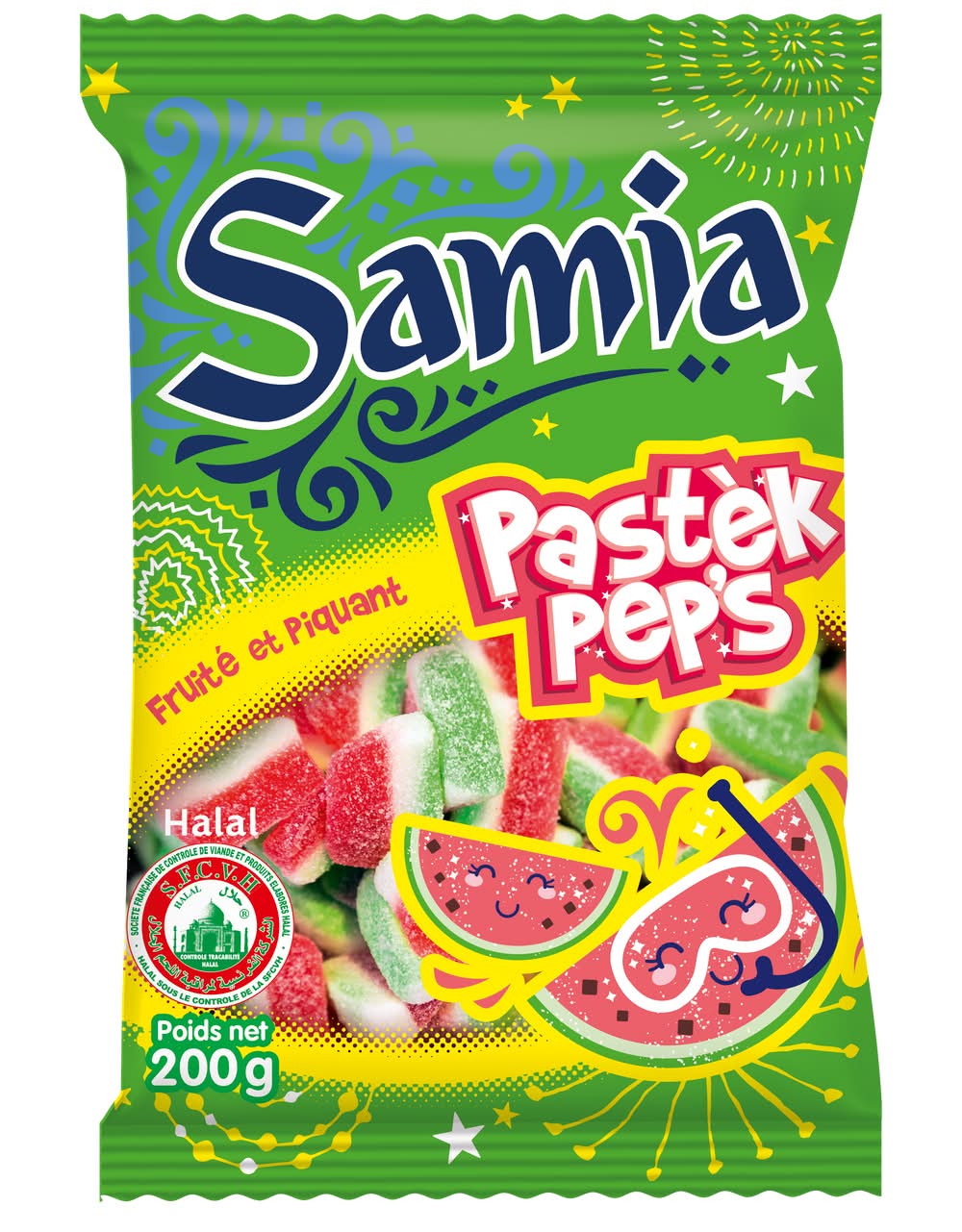 Samia - Bonbons à la gelée de pastèque halal (200g)