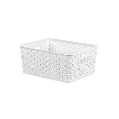 Brightroom Small Decorative Storage Basket, White