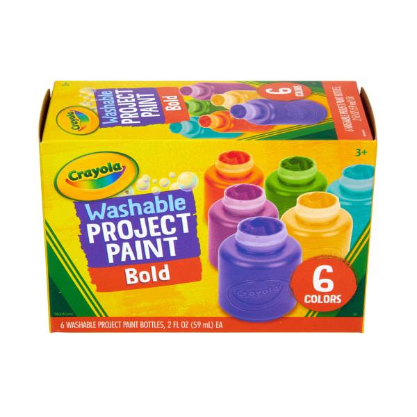 Crayola Washable Kids Paint, Assorted Bold Colors, Painting Supplies (6 ct)