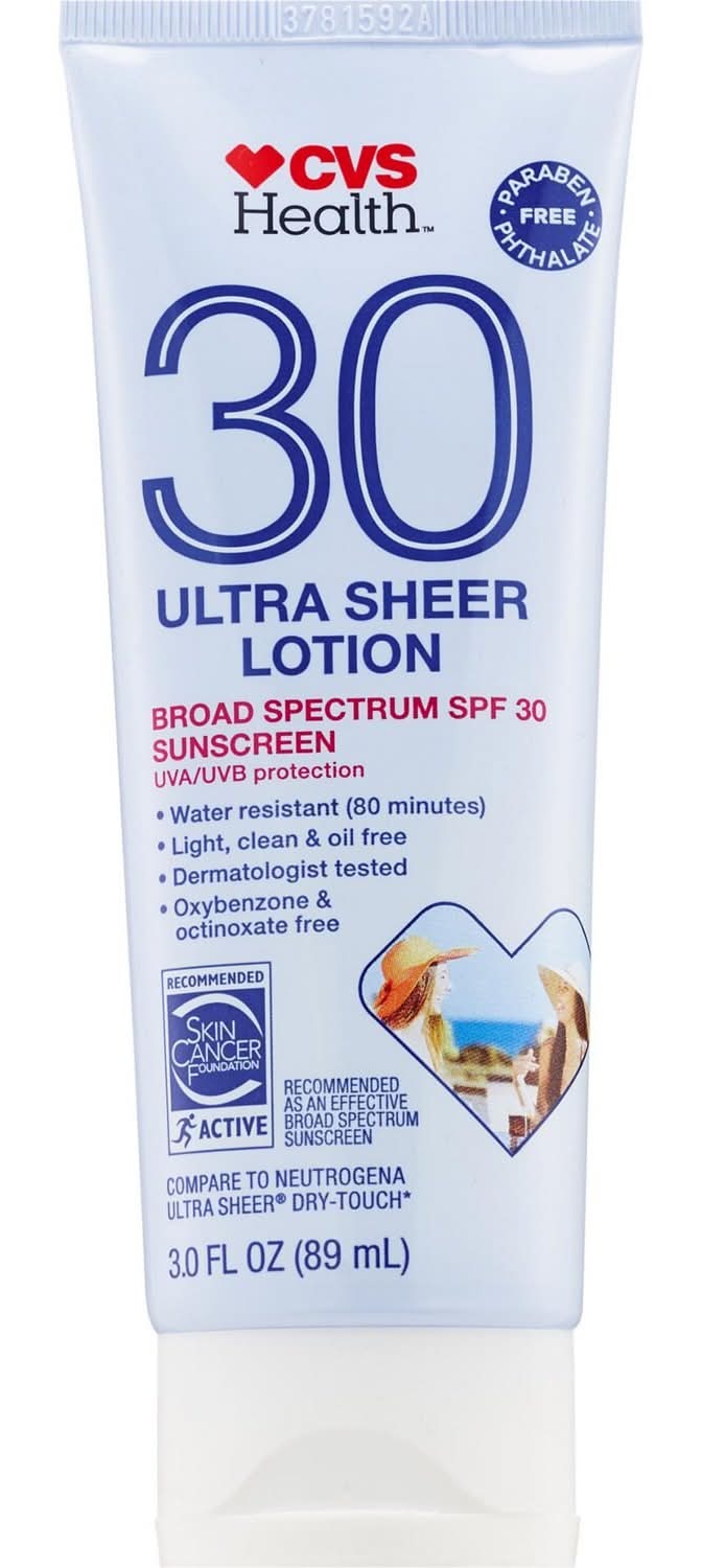 Cvs Ultra Sheer Broad Spectrum Sunscreen Lotion, 3 Oz