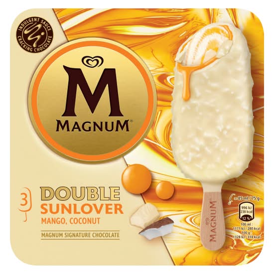 Magnum Mango Coconut, Double Sunlover Ice Cream Sticks (3 x 85ml)