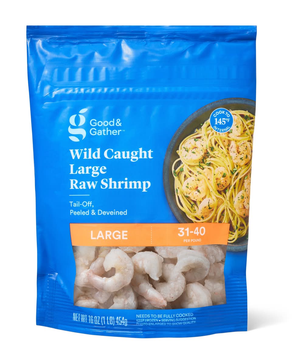 Good & Gather Wild Caught Raw Shrimp, L (16 oz, 40 ct)