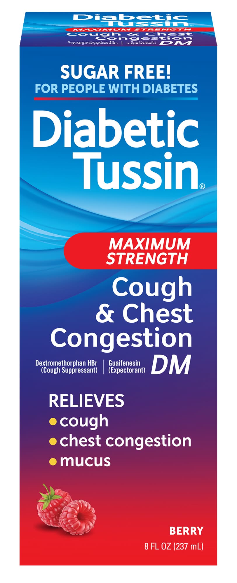 Diabetic Tussin Berry Flavor Cough & Chest Congestion Syrup (8 fl oz)