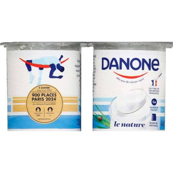 Danone Yaourt Nature Les 4 Pots De 125G