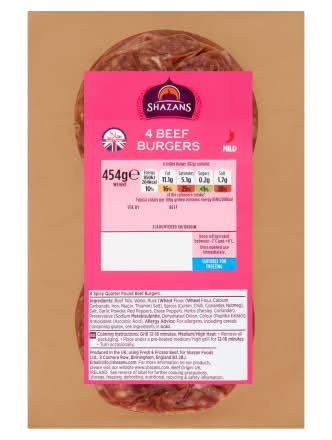 Shazans Beef Burgers (4 pack)