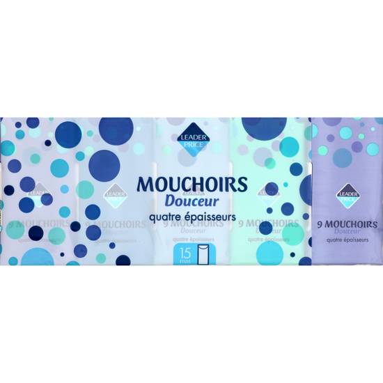 Mouchoirs blancs Leader price x15