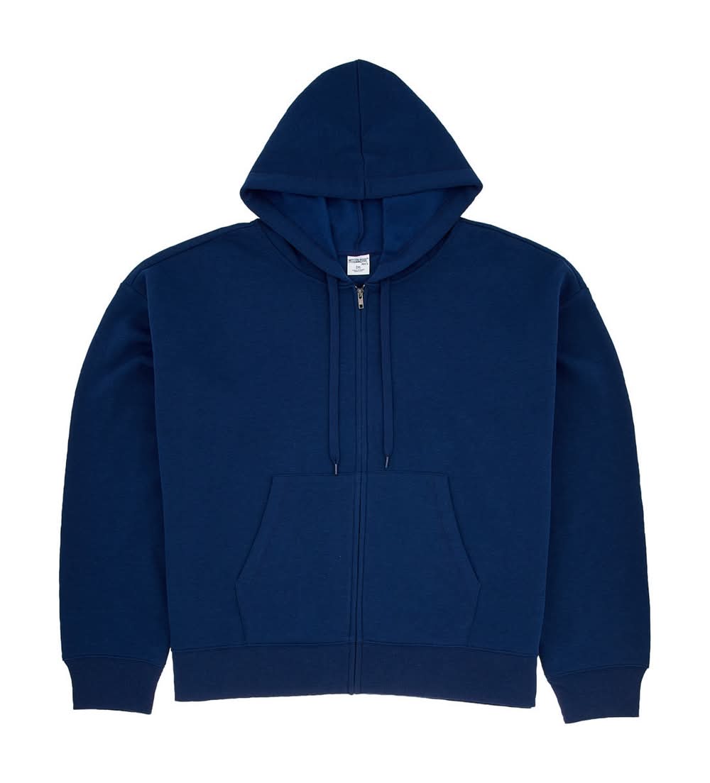 Men'S Zip Hooded Sweatshirt Navy Blue