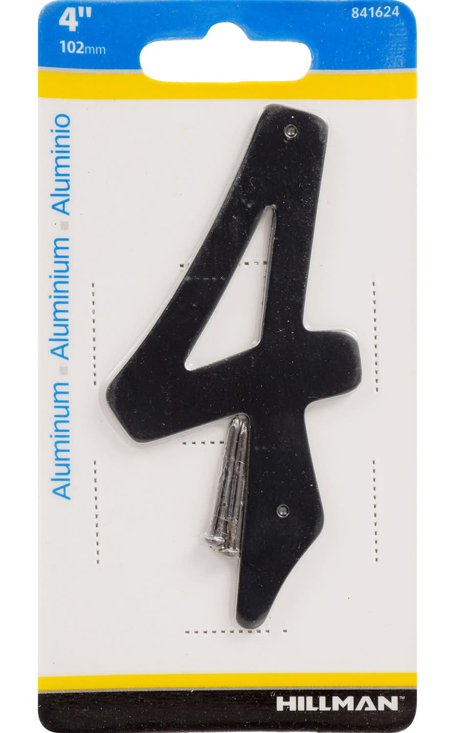 Hillman 4 In. Black Aluminum Nail-On Number 4 1 Pc