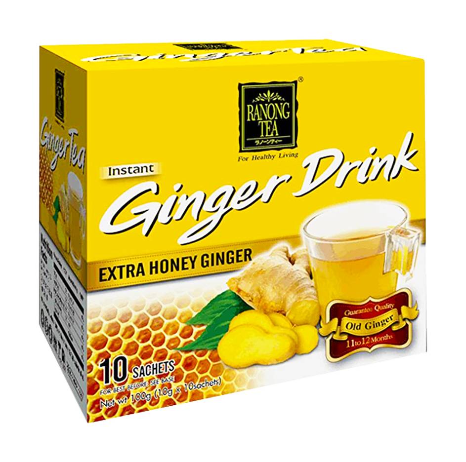 Ranong Tea Extra Honey Ginger Drink Original Instant Tea (100g)